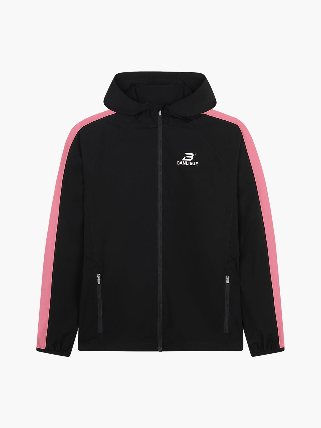 PERFORMANCE V2 HOODED TRACKTOP | BLACK / PINK SEEDING